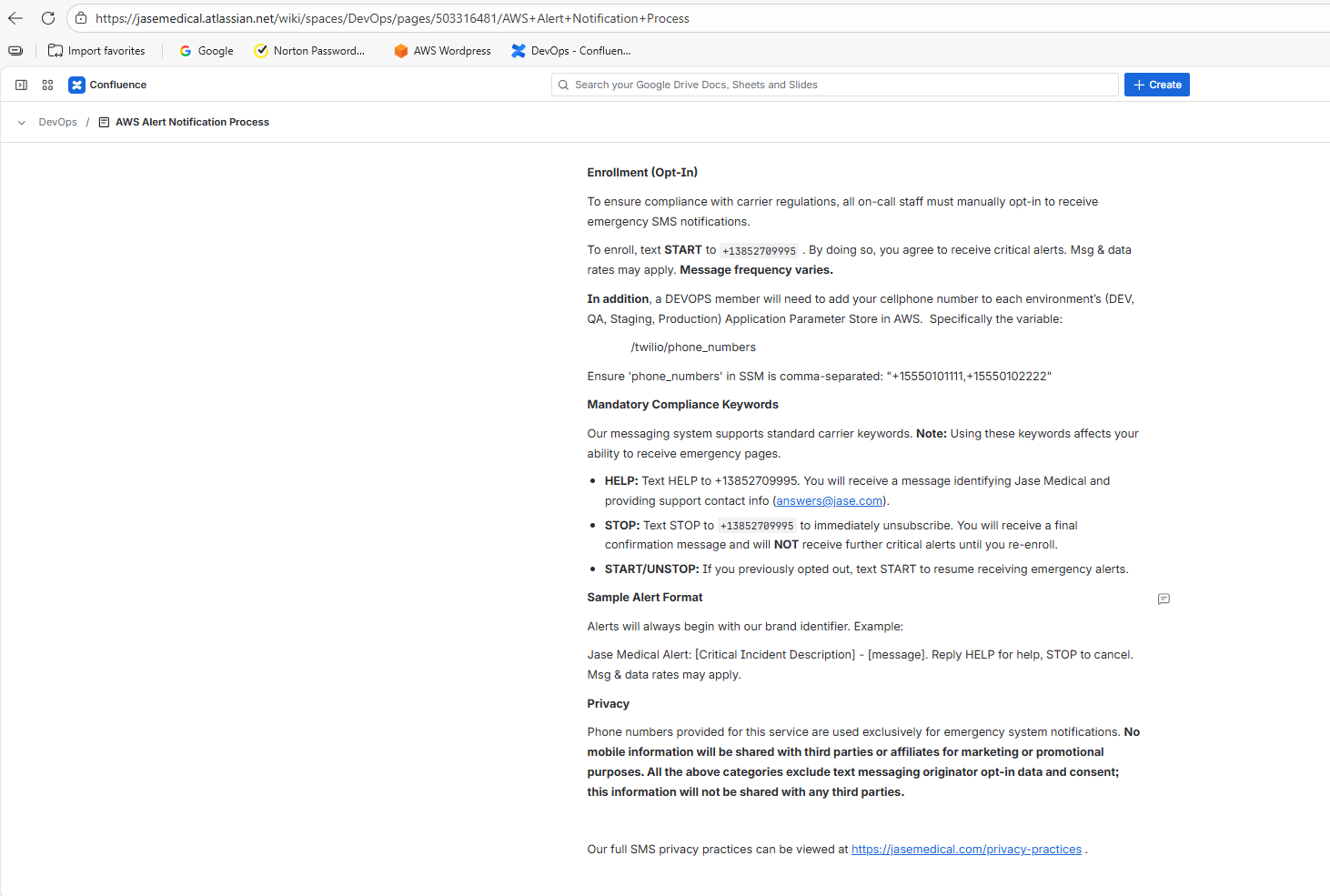 AWS Alert notification Process